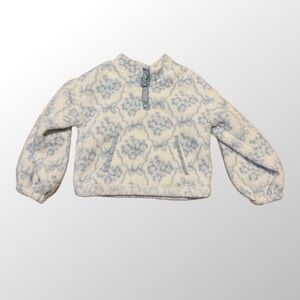 Derek Heart Kids Patterned Sweatshirt Blue Cream sherpa floral